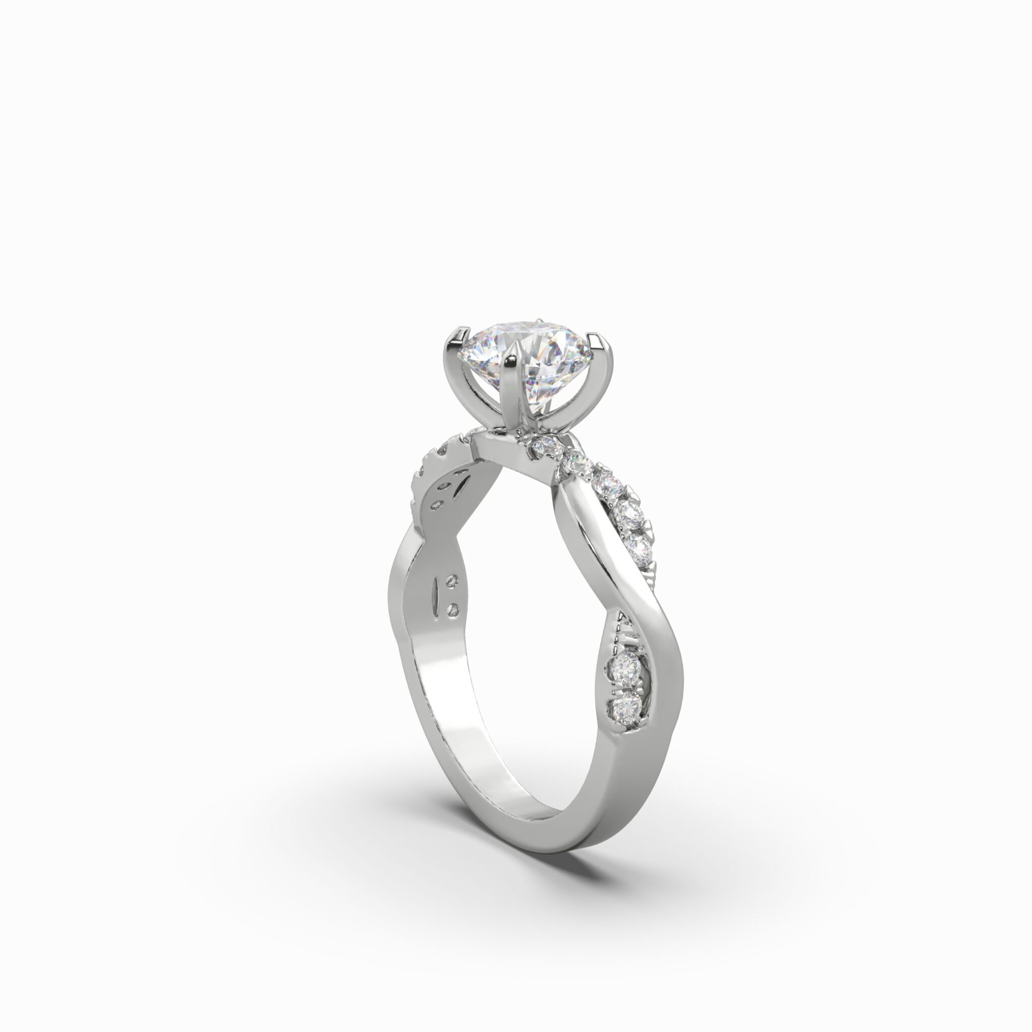 1.02 Carat TW Round Brilliant Lab Grown Diamond Solitaire Engagement Ring in 18K White Gold - Image 4