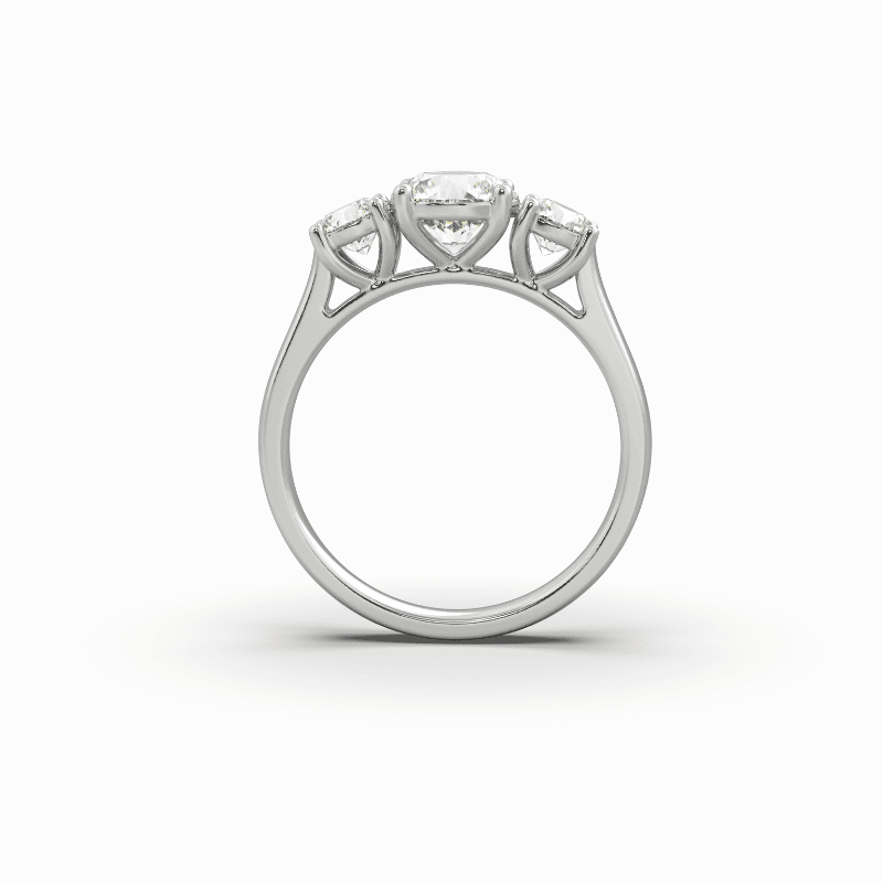 1.66 Carat TW Three Stone Lab Grown Diamond Ring in 18K White Gold - Image 4