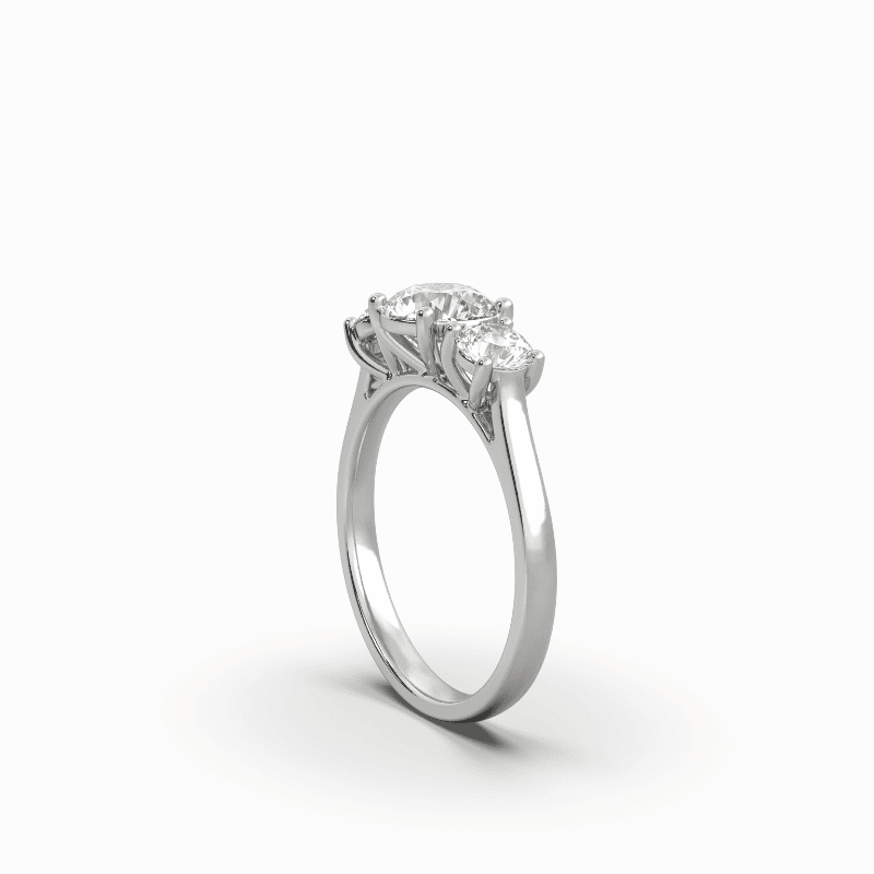 1.66 Carat TW Three Stone Lab Grown Diamond Ring in 18K White Gold - Image 5