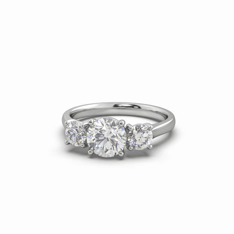 1.66 Carat TW Three Stone Lab Grown Diamond Ring in 18K White Gold - Image 3